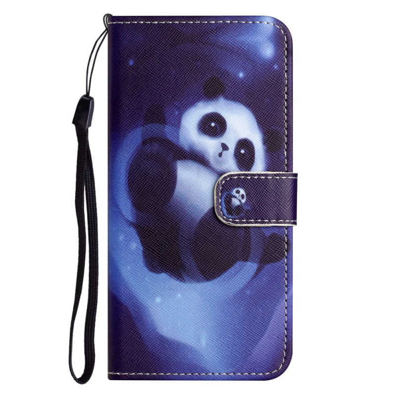 Capa iPhone 16 Pro Max Space Panda com cordão de segurança