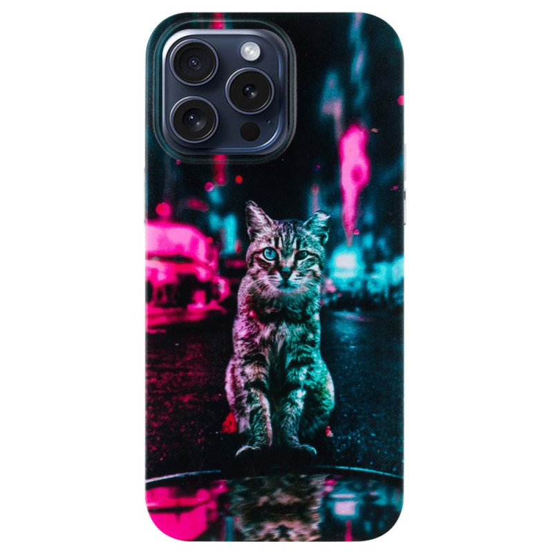 Capa iPhone 16 Pro Max Fire Cat Tricolor