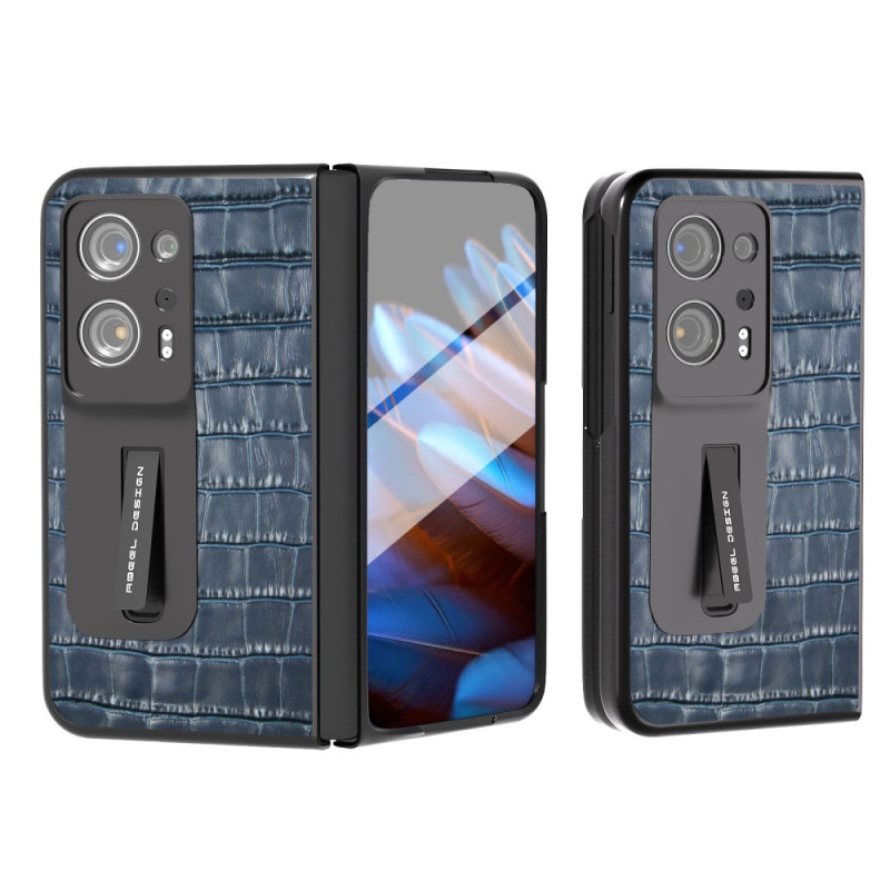 Capa Oppo Find N2 com textura de crocodilo Suporte ABEEL