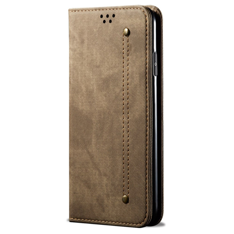 Capa Flip Oppo Reno 12 Pro 5G Jeans Tecido