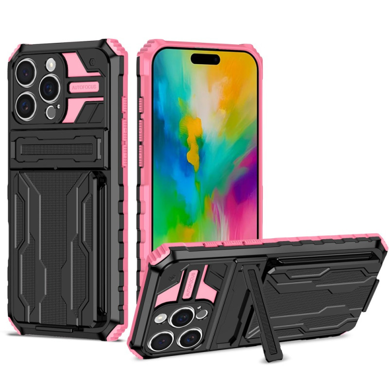 Capa para iPhone 16 Pro Max com suporte e porta-cartões integrados