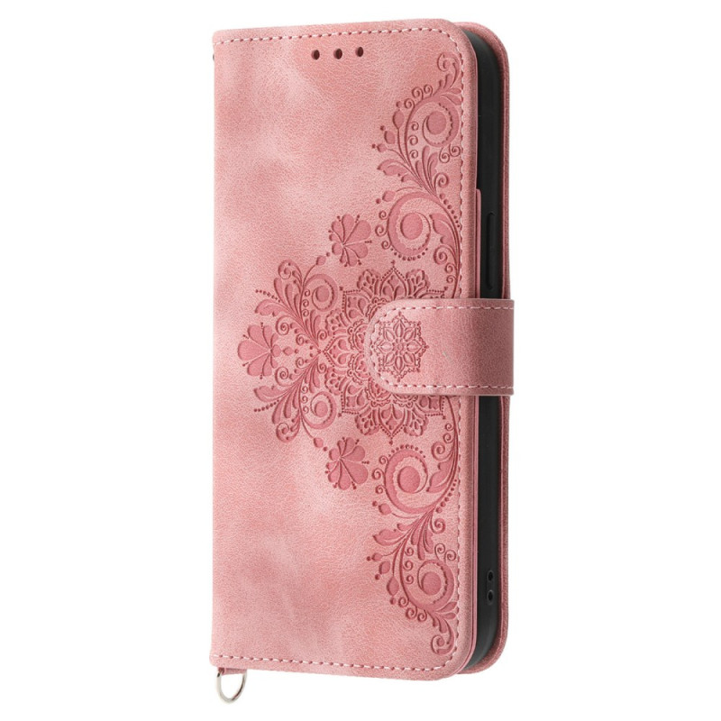 Capa para iPhone 16 Pro Max Floralie com cordão e alça de ombro