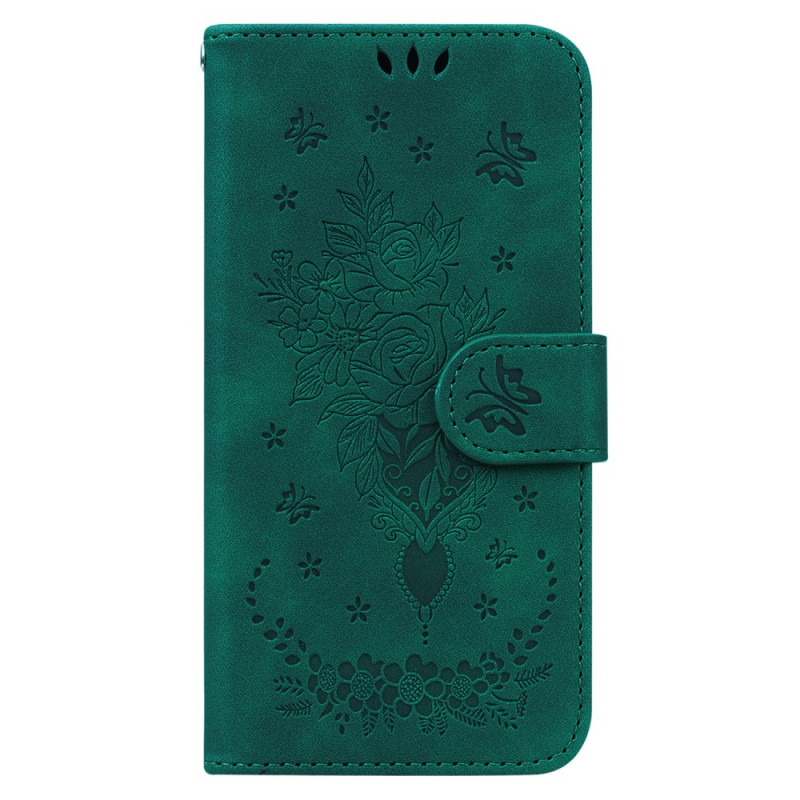 Capa Oppo Reno 12F 5G Padrão de borboletas e flores