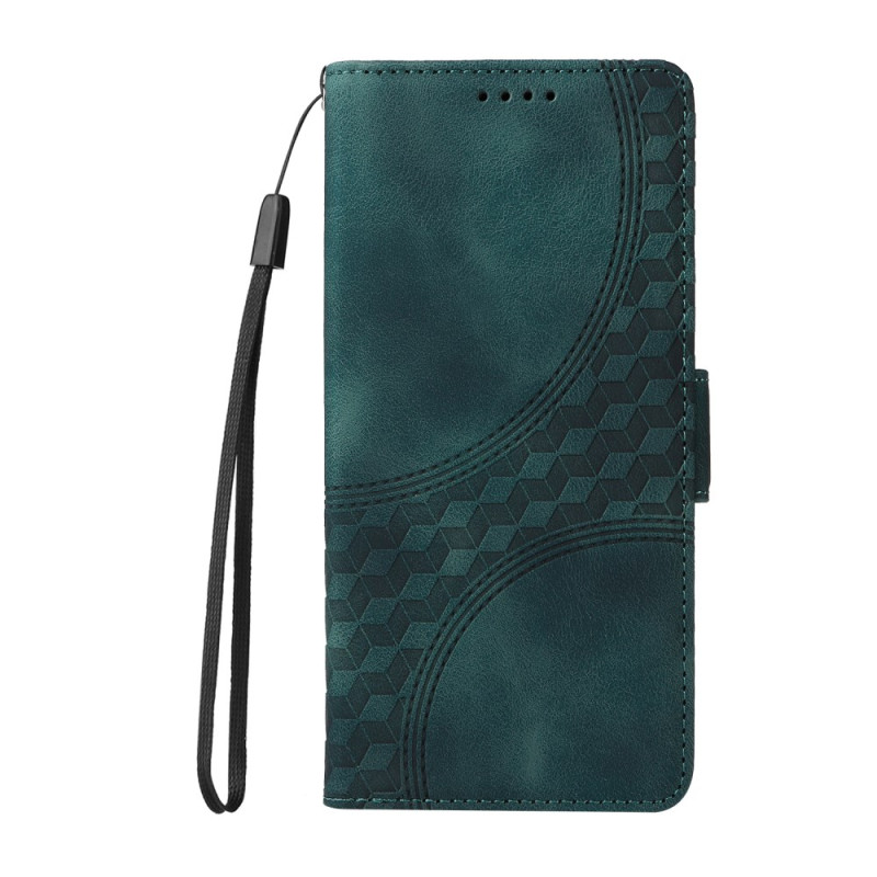 Capa Oppo Reno 12F 5G Cubes Pattern with Strap