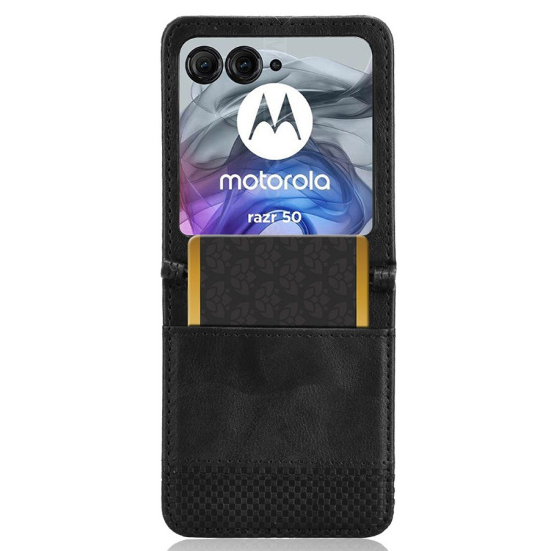 Capa Motorola Razr 50 5G Capa para cartão Frieze Vintaga