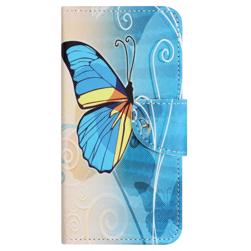 Capa borboleta amarela e azul para Samsung Galaxy S24 FE