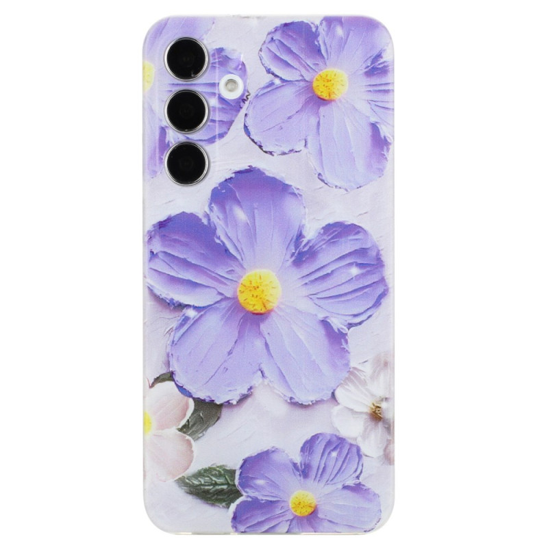 Capa de flor roxa para Samsung Galaxy S24 FE