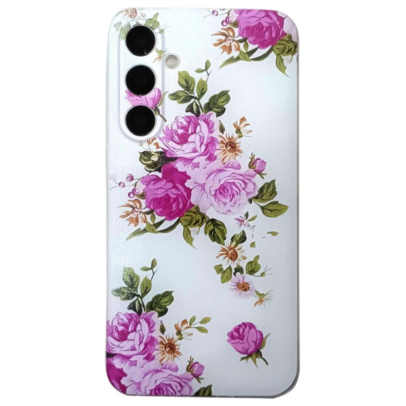 Capa de flores cor-de-rosa para Samsung Galaxy S24 FE