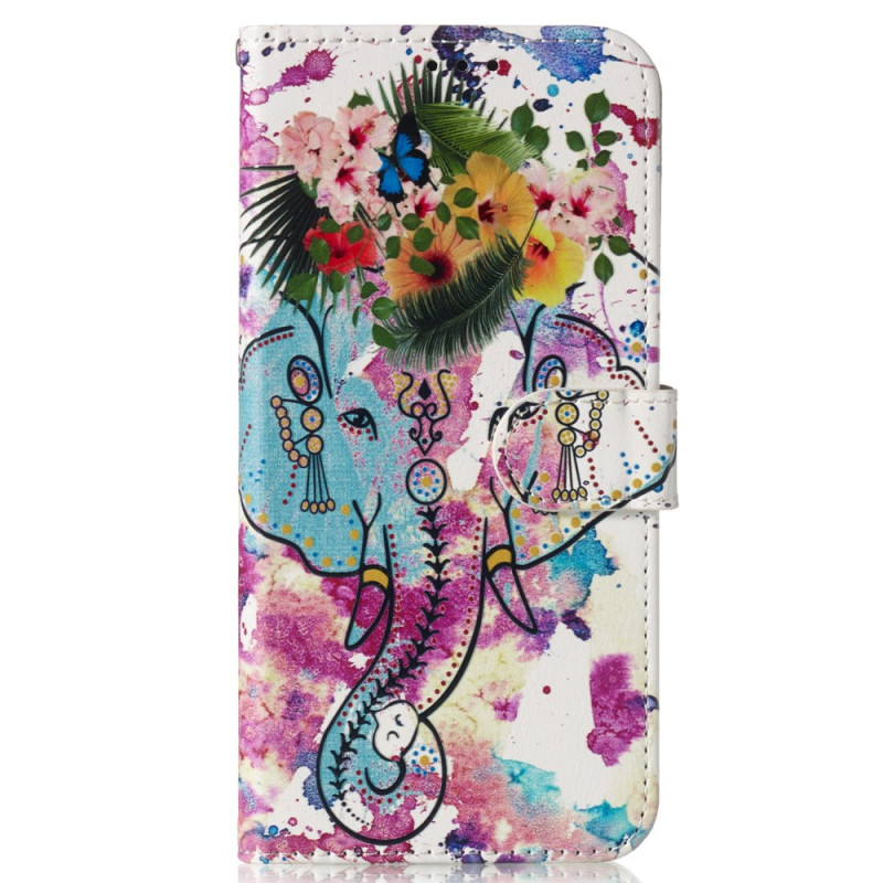 Capa para Samsung Galaxy S24 FE com flor e elefante