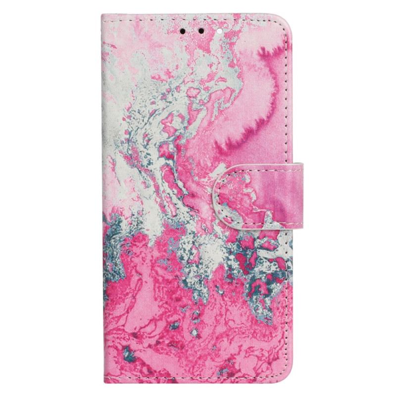 Capa para Samsung Galaxy S24 FE Mármore cor-de-rosa água do mar