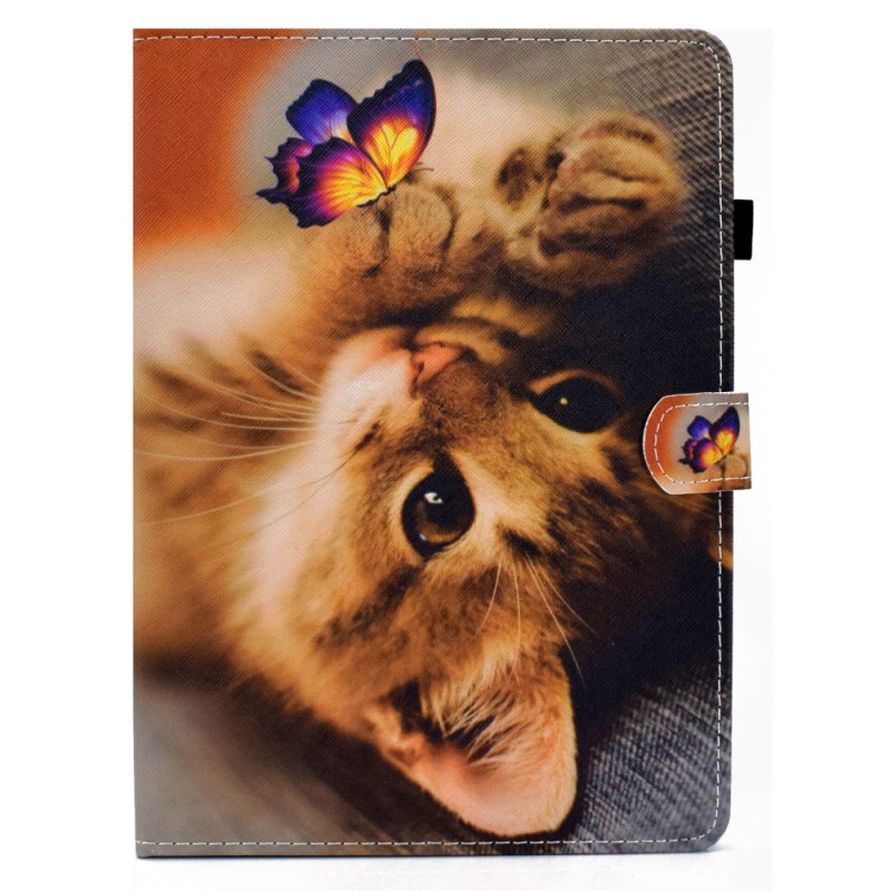 Capa para iPad Pro 11 (2024) Gato e borboleta