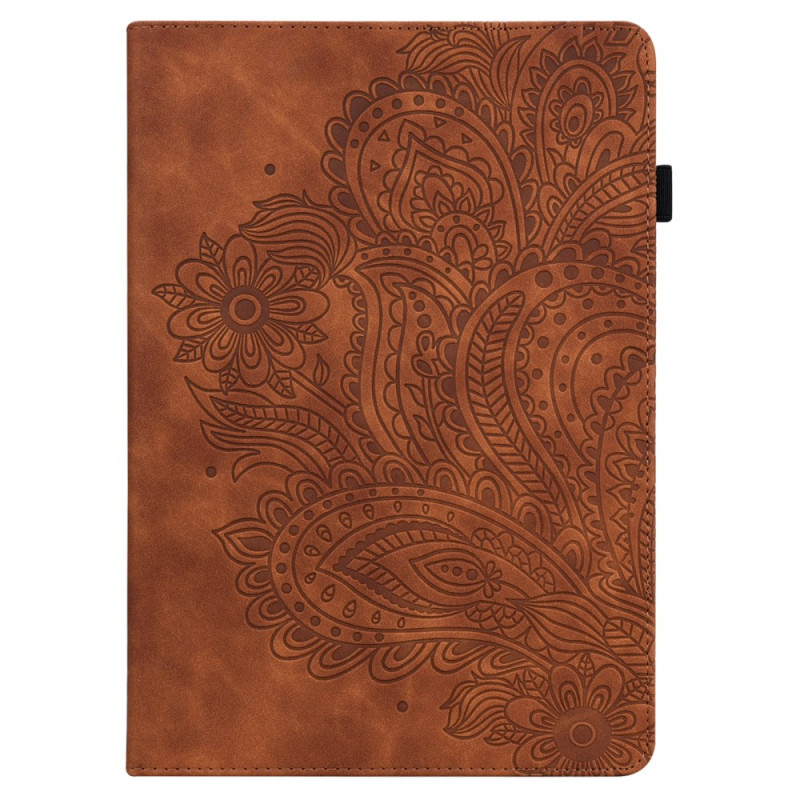 Capa para iPad Pro 11 (2024) Efeito camurça Flor de mandala