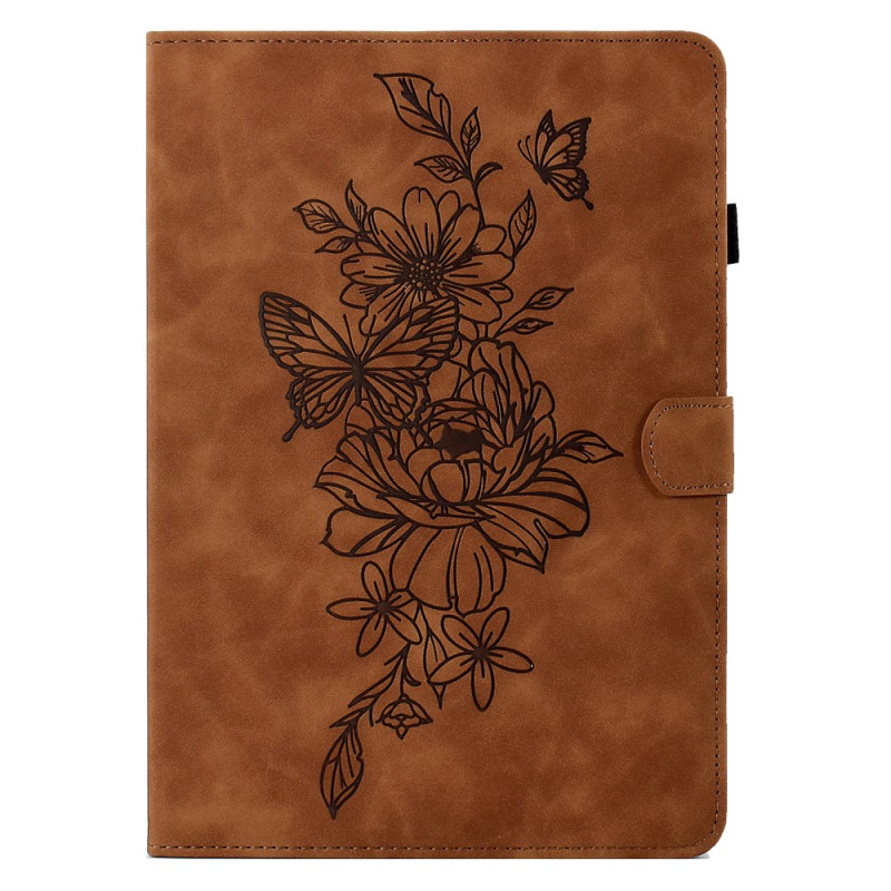 Capa para iPad Pro 11 (2024) com impressão Flores e borboletas