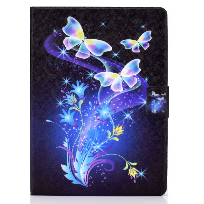 Capa para iPad Air 11 (2024)/Air (2022) (2020)/ Pro 11 Borboletas e flores iluminadas