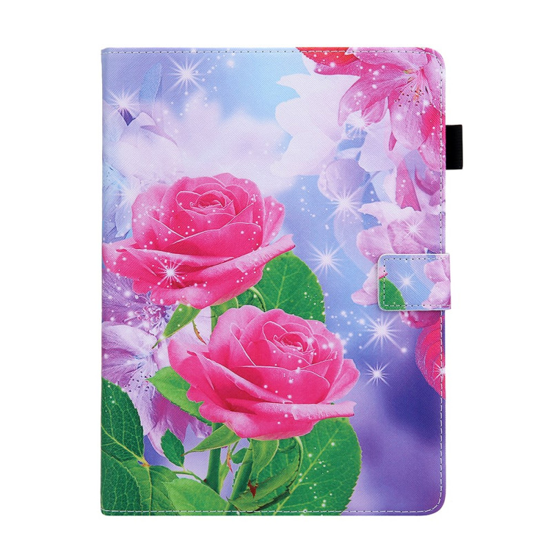 Capa para iPad Air 11 (2024)/Air (2022) (2020)/ Pro 11 Flores vermelhas