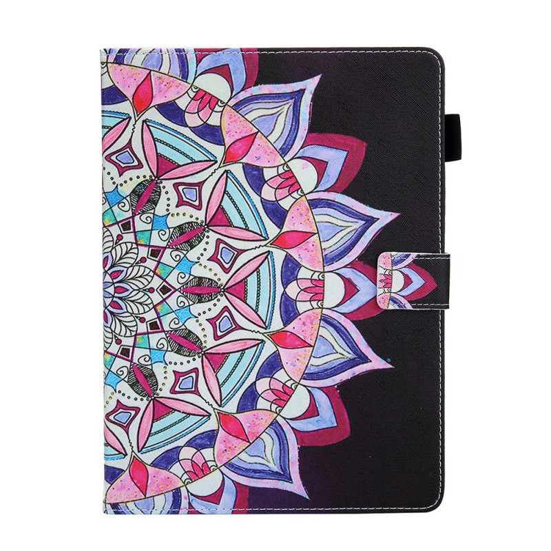 Capa para iPad Air 11 (2024)/Air (2022) (2020)/ Pro 11 Mandala sobre fundo preto