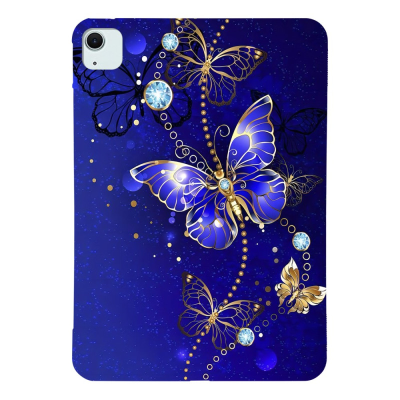 Capa Butterfly azul e dourada para iPad Air 11 (2024)