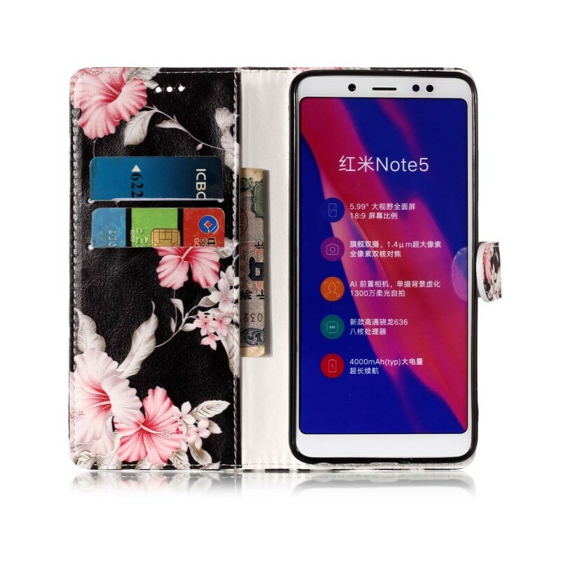 Xiaomi Redmi Note 5 Capa Flores Rosa