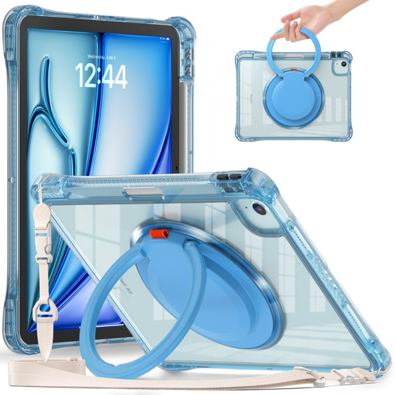 Capa para iPad Air 11 (2025) (2024)/Air (2022) (2020)/Pro 11 Alça de ombro e suporte transparentes