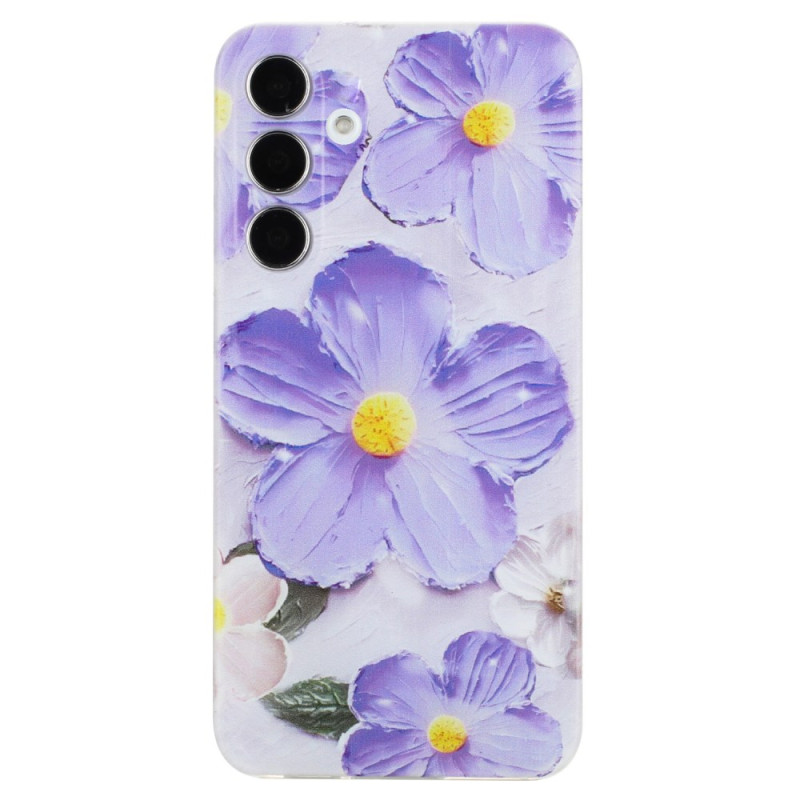 Capa de flores roxa para Samsung Galaxy A24 4G