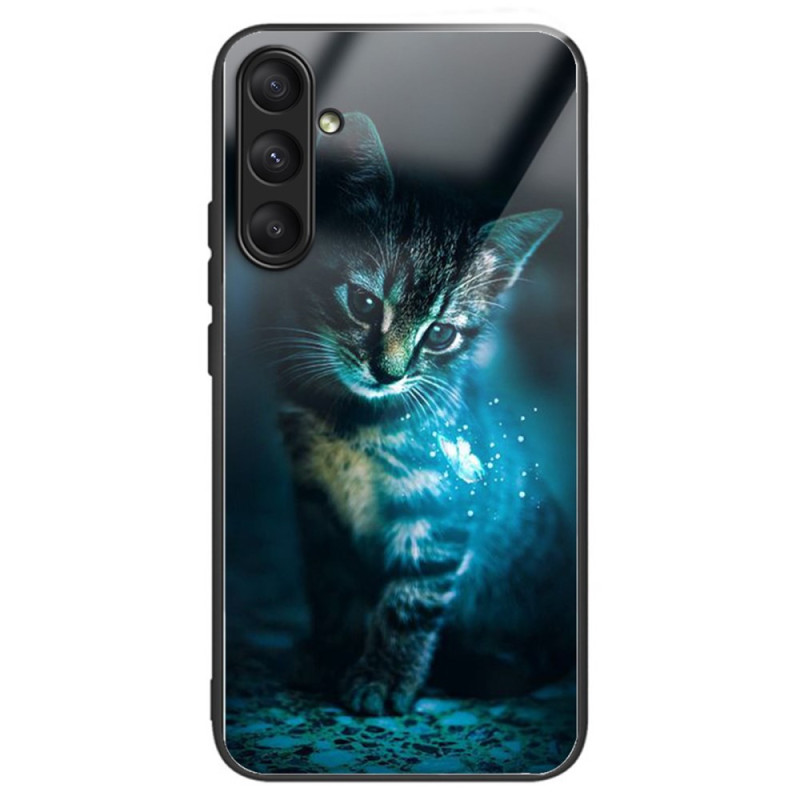 Capa de vidro temperado para Samsung Galaxy A24 4G Gato