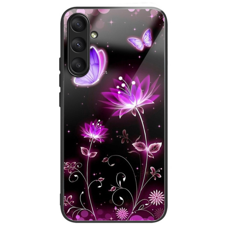 Capa de vidro temperado para Samsung Galaxy A24 4G Lotus Fluorescent