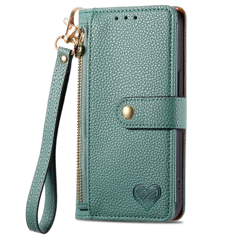 Capa para carteira com fecho de correr para Samsung Galaxy A24 4G com proteção RFID