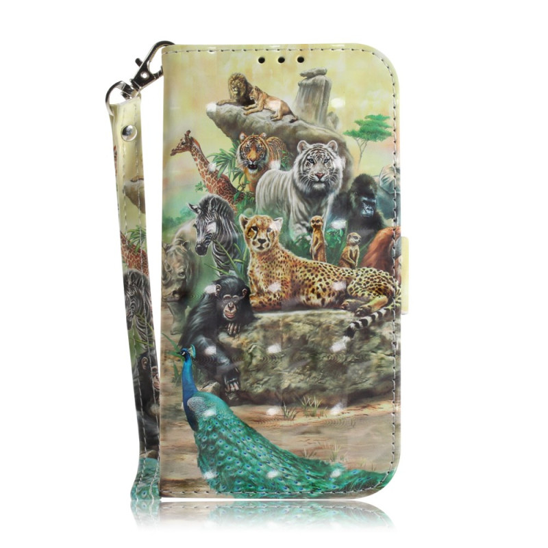 Capa Nokia C32 Safari Animals com correia