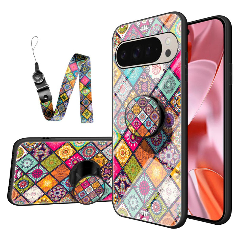 Capa para Google Pixel 9 / Pixel 9 Pro Suporte e alça em patchwork