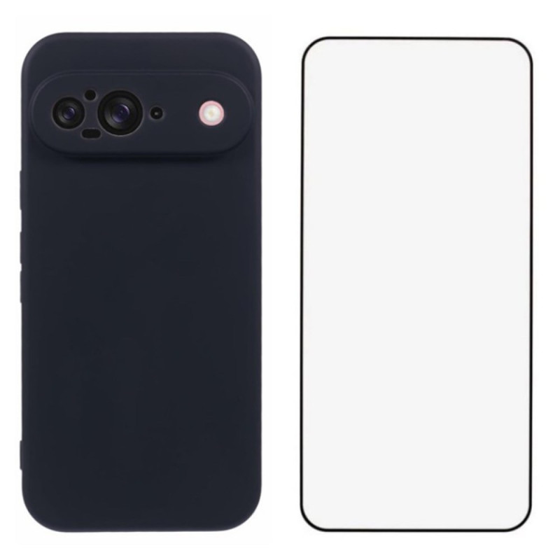 Capa de silicone e protetor de ecrã para Google Pixel 9 WANLONFENG