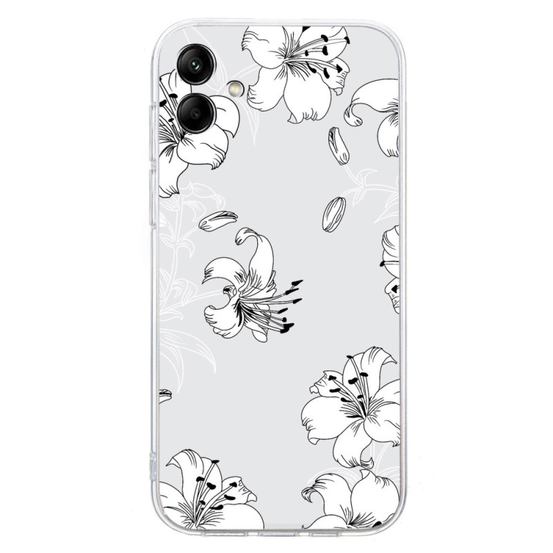 Capa flor branca para Samsung Galaxy A05