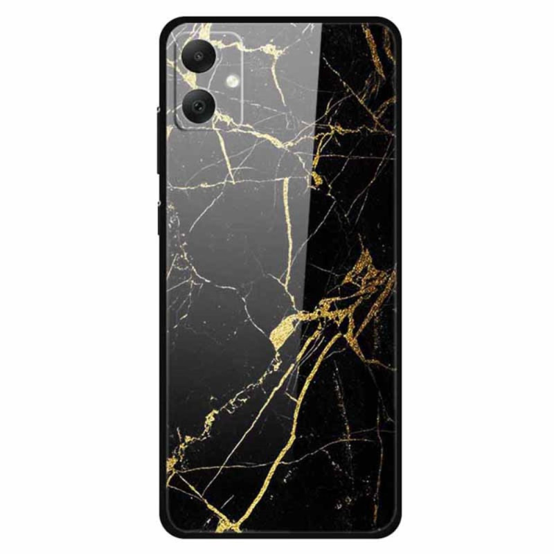 Samsung Galaxy A05 Capa Dura Marble Glass Preto e Dourado