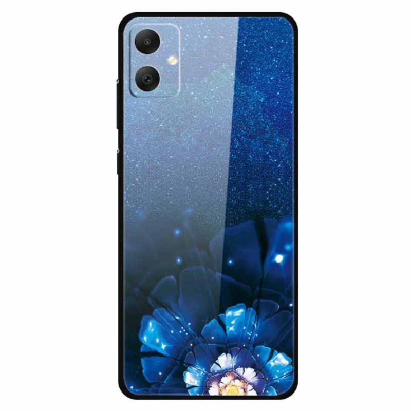 Capa de vidro temperado Samsung Galaxy A05 Flores azuis