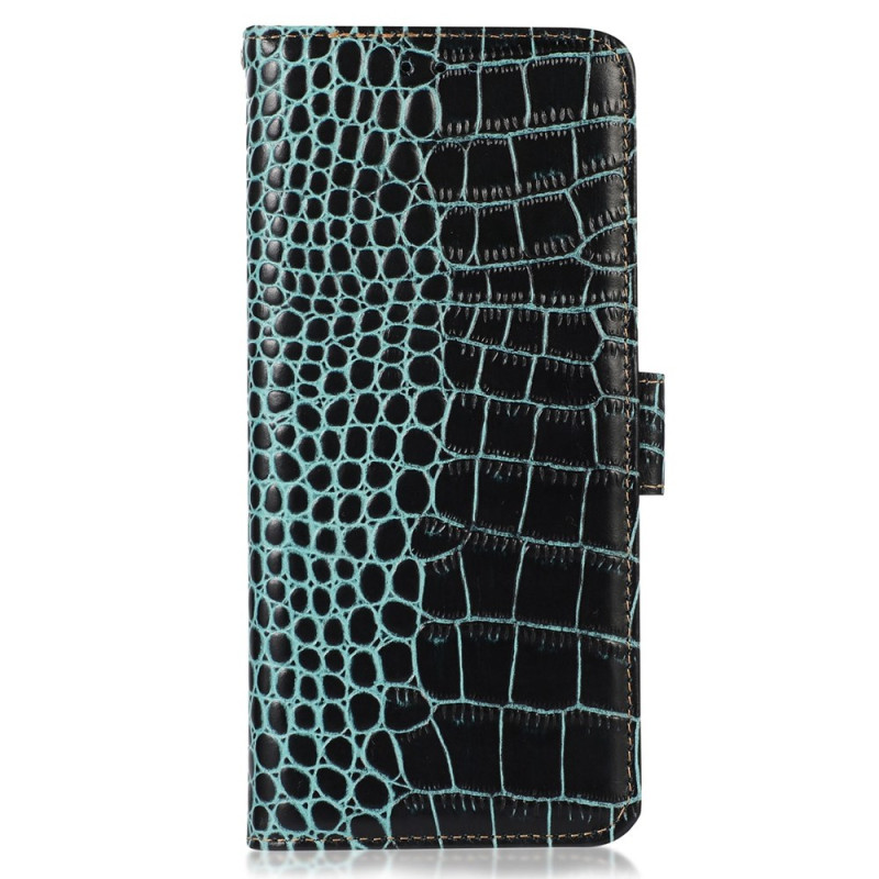 Capa Xiaomi Redmi 14C / Poco C75 Couro com textura de crocodilo