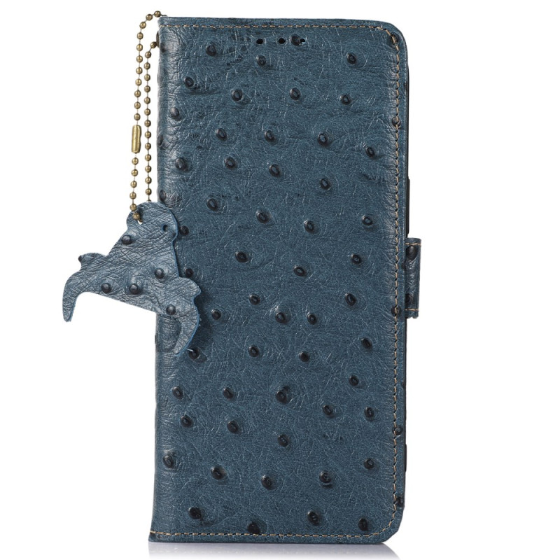 Capa para Motorola Edge 50 Bloqueio RFID e textura de avestruz