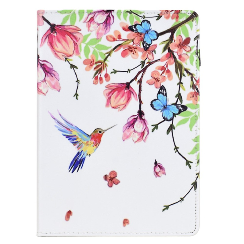 Capa para iPad 10,2" (2020) / (2019) / iPad Air 10,5" (2019) / iPad Pro 10,5 polegadas (2017) Flores e pássaros