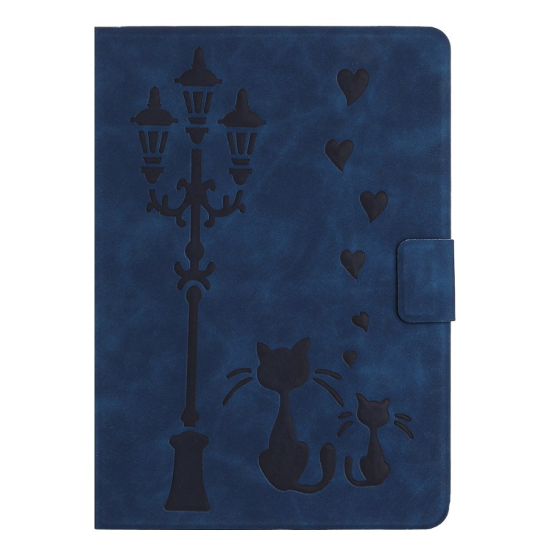 Capa para iPad 10,2" (2021) (2020) / (2019) / Air 10,5" (2019) / Pro 10,5" (2017) Gatos com efeito camurça