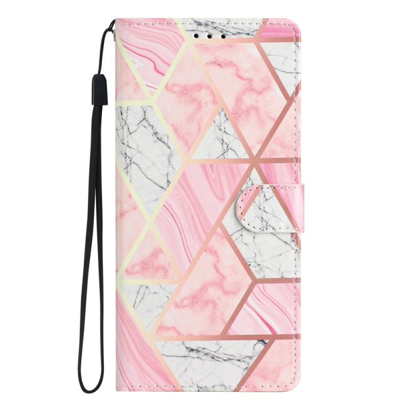 Capa para Samsung Galaxy A16 4G / 5G Marble Branco e Rosa