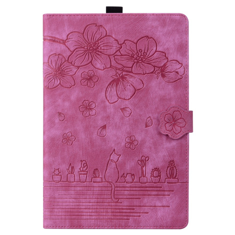 Capa para Xiaomi Redmi Pad SE 8.7 4G Cherry Blossom e Gato