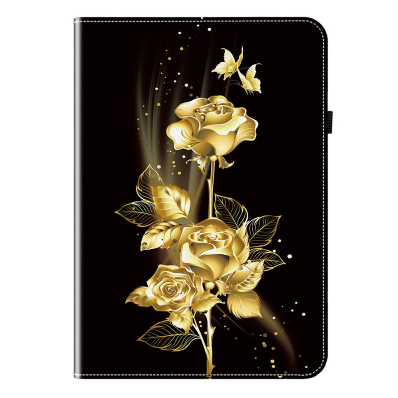 Xiaomi Redmi Pad SE 8.7 4G Capa Butterfly dourada e cor-de-rosa