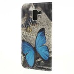 Samsung Galaxy J6 Capa azul borboleta