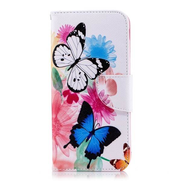 Samsung Galaxy J6 Case Butterflies e Flores Pintadas