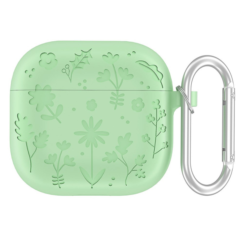 Capa para AirPods Pro com padrão floral e mosquetão