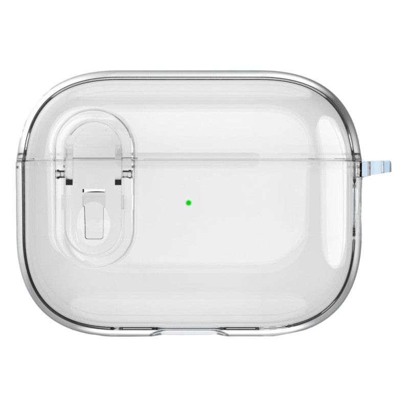 Capa para AirPods Pro 2 em cor transparente com mosquetão