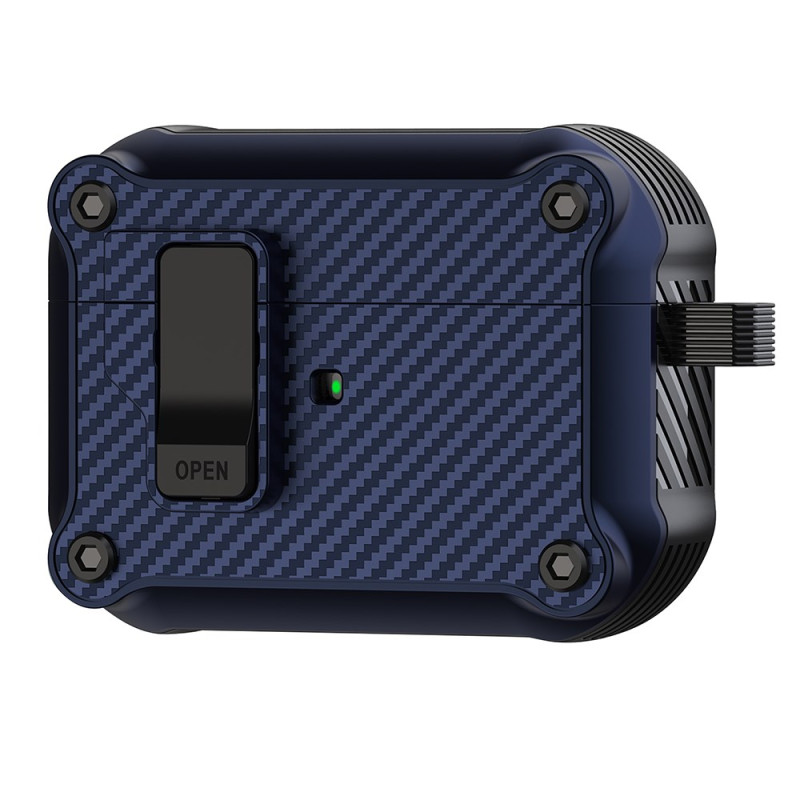 Capa de silicone para AirPods Pro 2 Textura de fibra de carbono