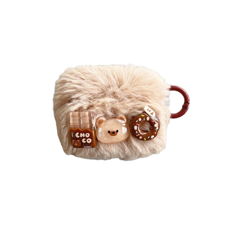 Capa de ursinho de peluche para AirPods Pro com gancho