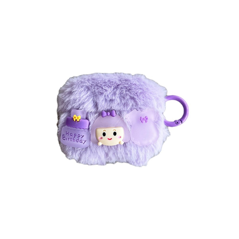 Capa de peluche de Feliz Aniversário para AirPods Pro