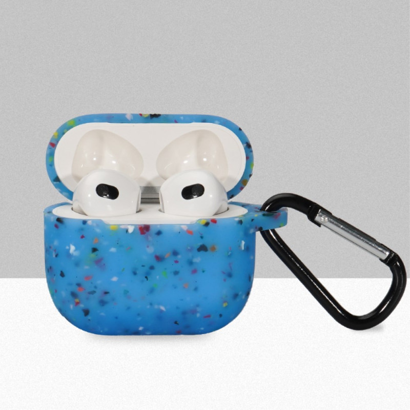 Capa estilo floral para Apple Airpods 3 com mosquetão