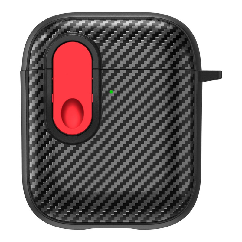 Capa para AirPods 2 / 1 com textura de fibra de carbono