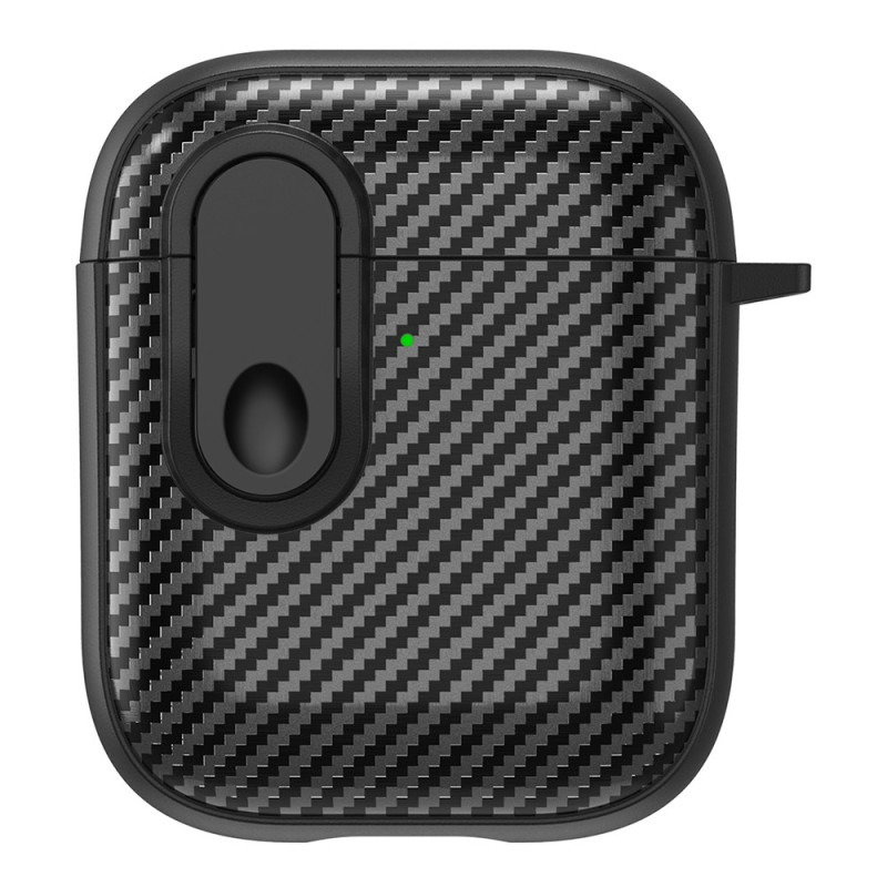 Capa para AirPods 2 / 1 com textura de fibra de carbono